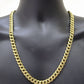 Real 14k Yellow Gold Miami Cuban Link Chain 10mm 24" Necklace Box Lock For Men