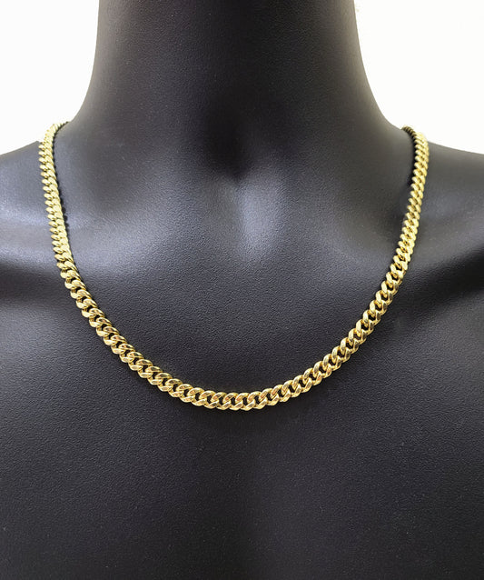 Real 14k Yellow Gold 7mm Miami Cuban Link Chain 18" Necklace Box Lock