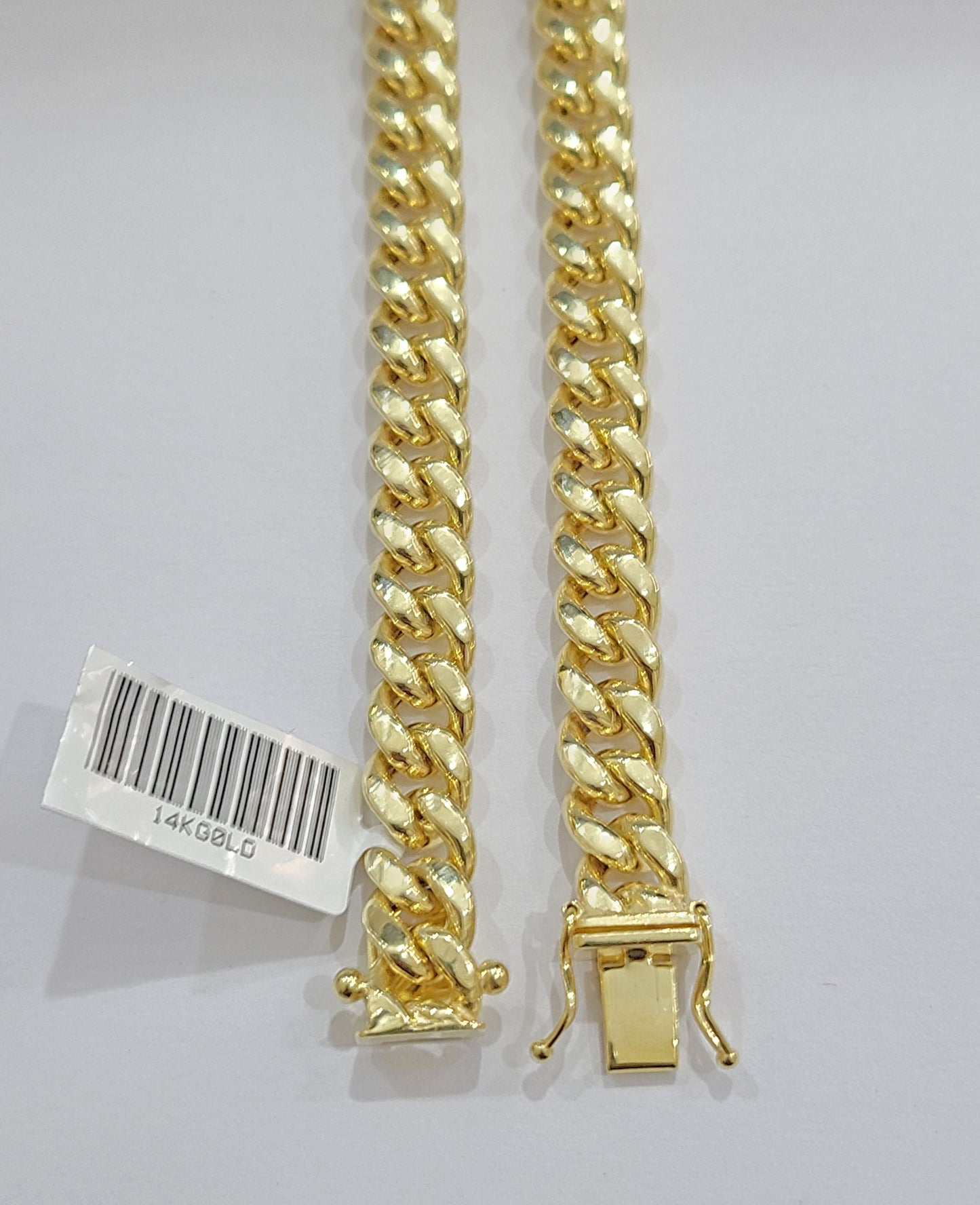 Real 14k Yellow Gold Miami Cuban Link Chain 9mm 26" Necklace Box Lock