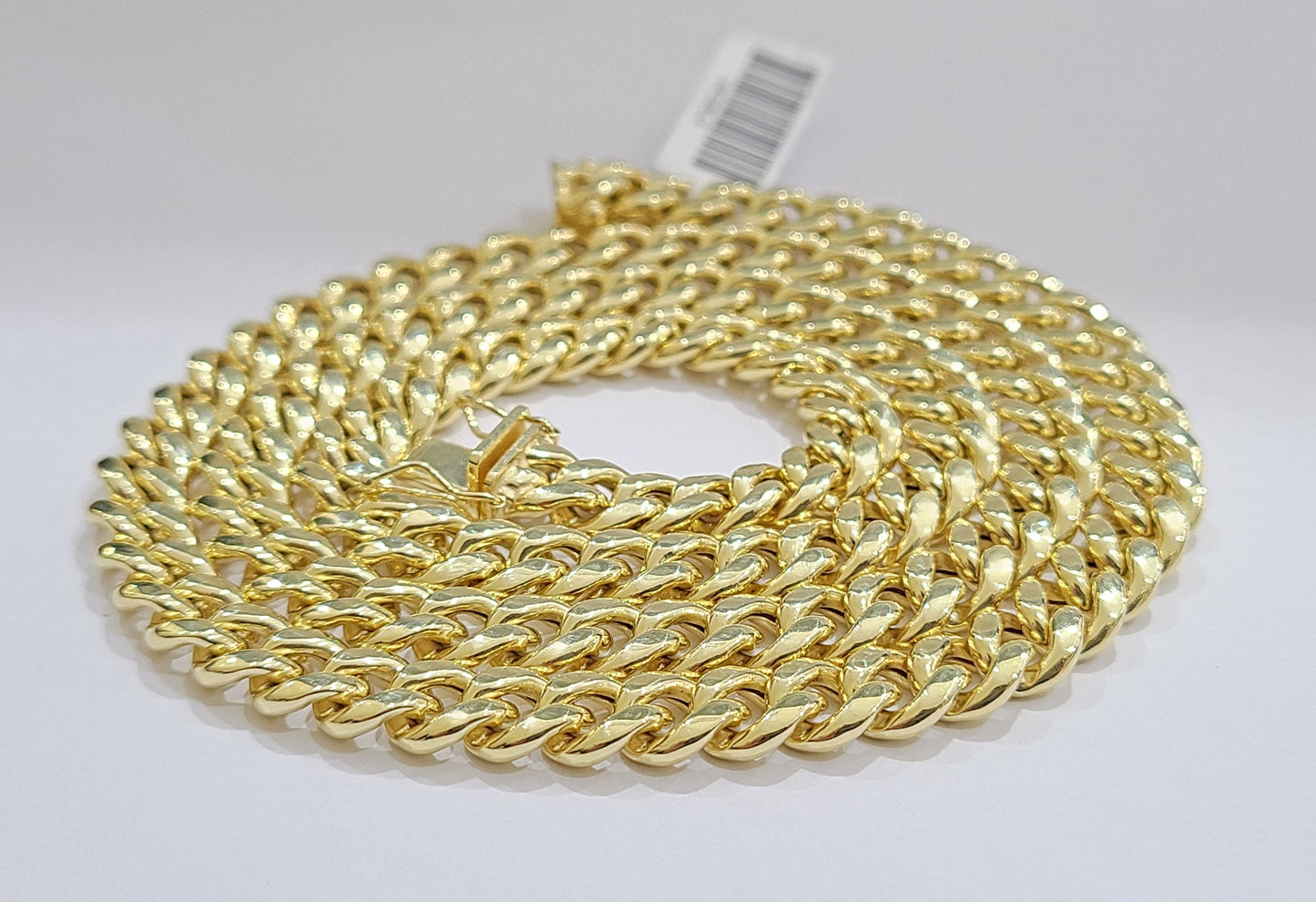 Real 14k Yellow Gold Miami Cuban Link Chain 9mm 24" Necklace Box Lock