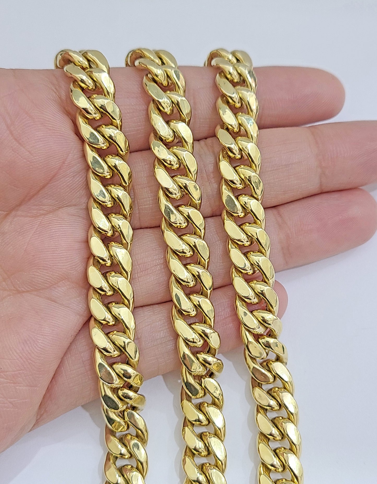 Real 14k Yellow Gold Miami Cuban Link Chain 9mm 30" Necklace Box Lock