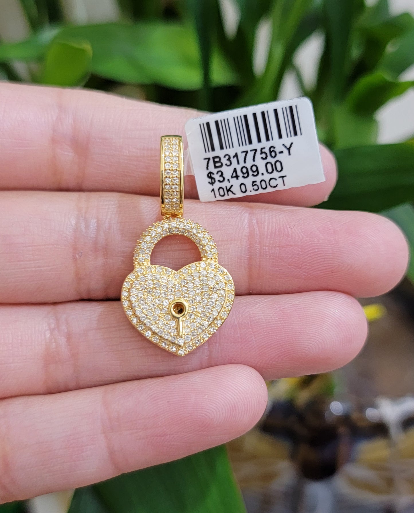 Real Diamond Key charm pendant Real 10k gold 1/2 Natural Diamonds For Men Women
