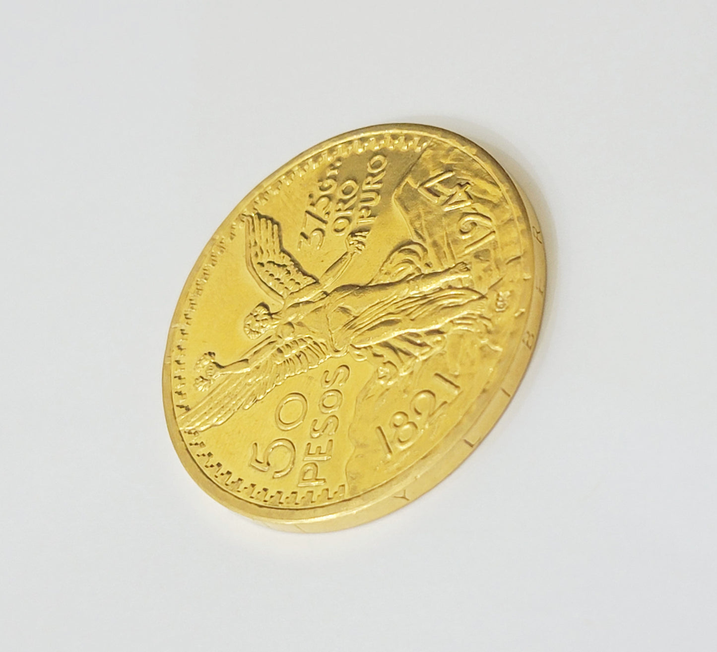 Solid 14k Yellow Gold Coin Centenario Coin Copy 50 Pesos 1947 Mexico/Mexican Coin