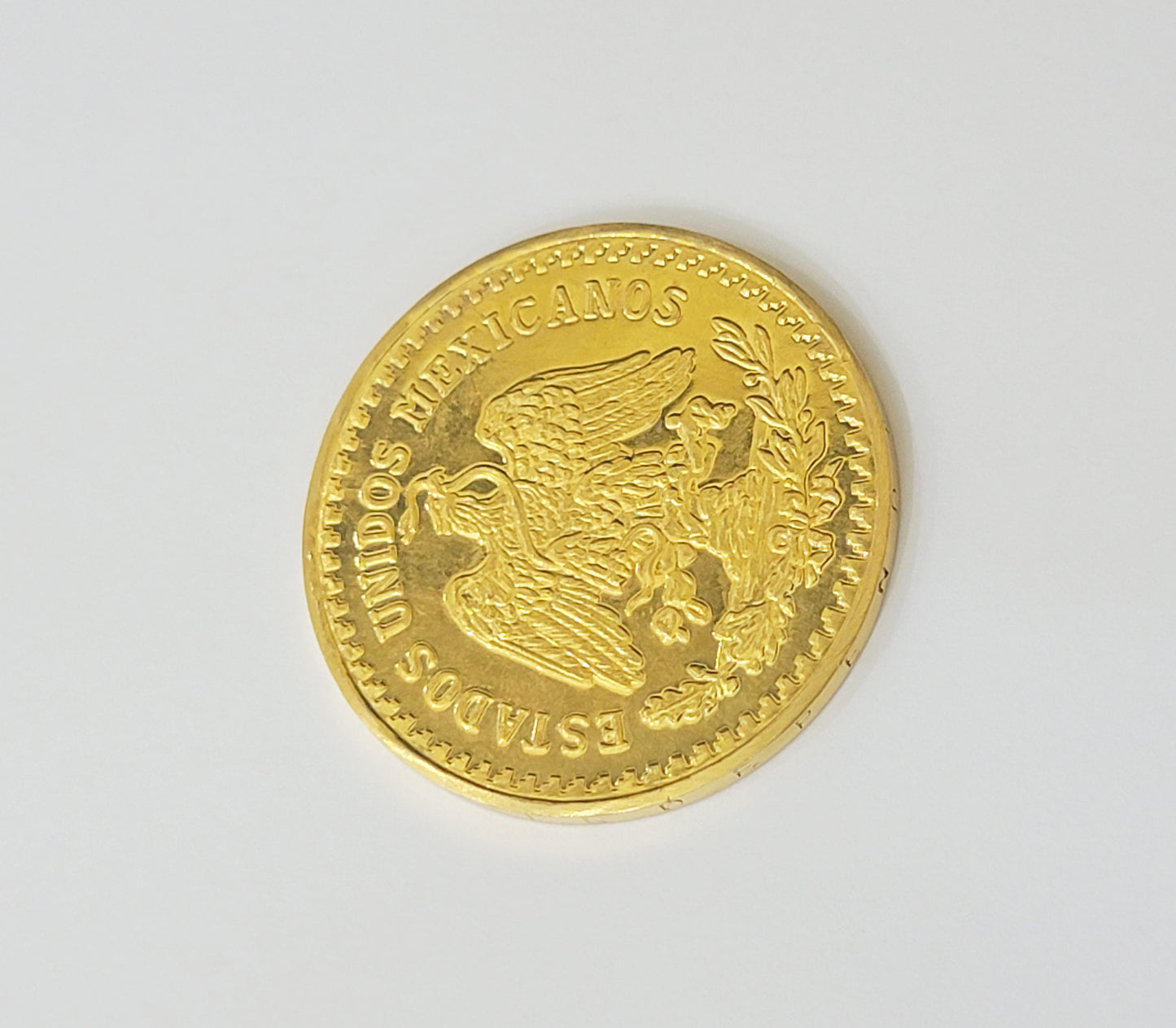 Solid 14k Yellow Gold Coin Centenario Coin Copy 50 Pesos 1947 Mexico/Mexican Coin