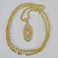 10k 3mm Rope Chain Virgin Mary Pendant 18"-30" Yellow Gold Set Charm Necklace