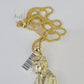 10K Franco Chain Jesus Head Pendant Charm Necklace 20"-26" 2.5mm Yellow Gold