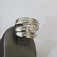 REAL 14k White Gold Diamond Ring Ladies Men Trio SET Wedding Engagement Genuine