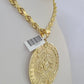 Real 10k Solid Rope Chain Mayan Calendar Charm Set 6mm 20"-30" Inch Necklace