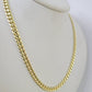 Real 14K Yellow Gold Chain Miami Cuban Link Necklace 20 inch Choker , 6mm Hollow