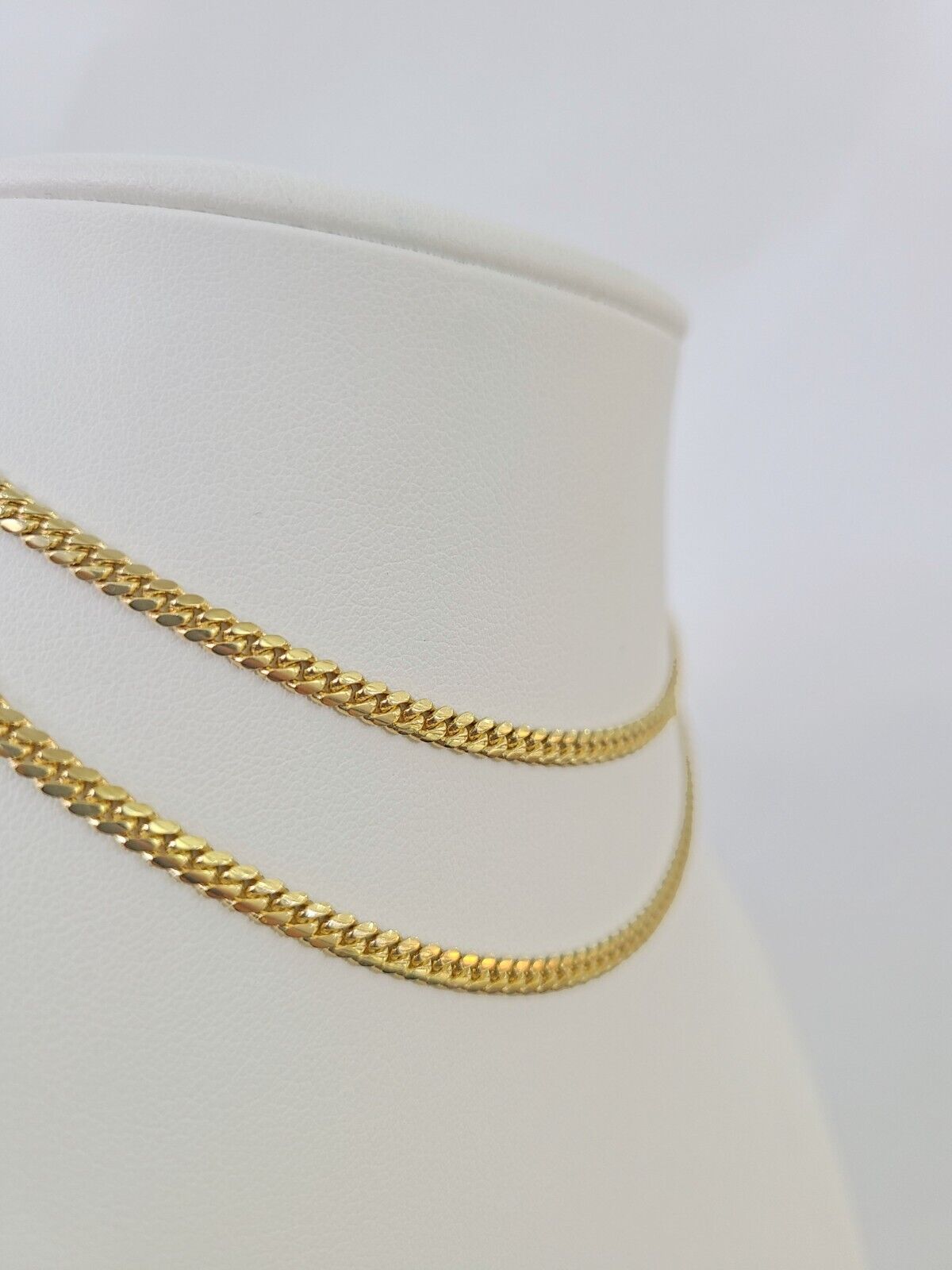 18k Solid Miami Cuban Chain Yellow Gold 3mm 28" Inches Genuine Necklace Real