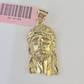 Real 14K Yellow Gold Jesus Head Pendant Charm Genuine 1.25"