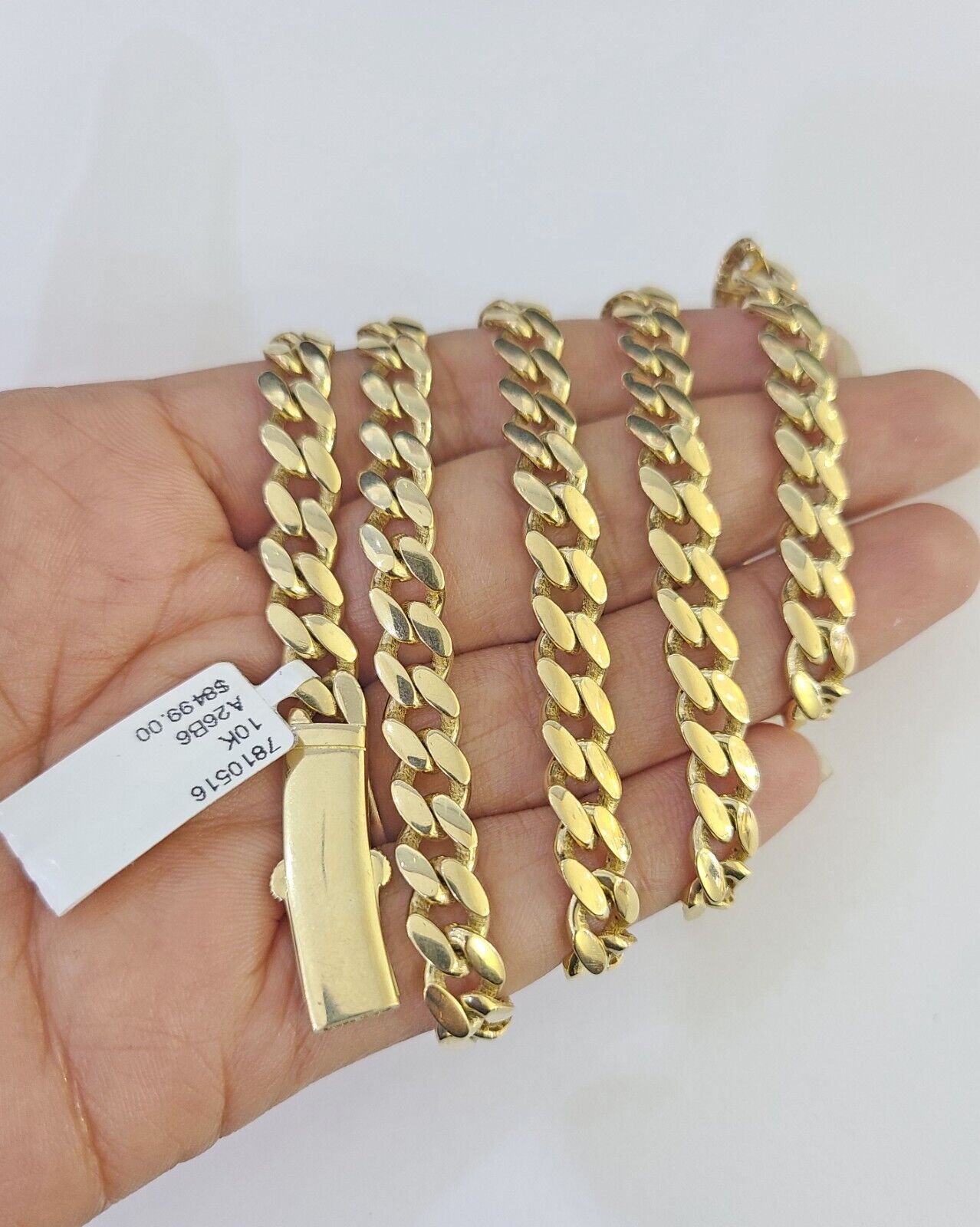 Real 10k Royal Monaco Chain 6mm 24 inches Yellow Gold Necklace Men Women