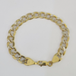 Real 10K Cuban Curb Link Bracelet Yellow Gold Diamond Cut 10mm 8" Inch