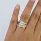 REAL 14k Diamond Ring Yellow Gold Ladies Men Trio SET Wedding Engagement Genuine