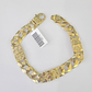 10k Nugget Cuban Link Bracelet Yellow Gold 10mm 9" Inch Real 10Kt Men Women