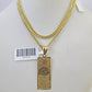 10K Gold Miami Cuban Chain 100 Dollar Bill 18"-28" 3mm REAL Pendant Necklace SET