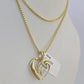 10K Solid Franco Chain Heart Pendant Charm Necklace 16"-22" 1mm Gold Ladies