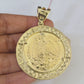 14k Gold Chain Centanario Coin Charm Solid Cuban Curb 5mm 20"-28" SET Necklace