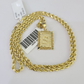 10k Gold Initial S Charm Rope Chain 16"-26" 2.5mm SET Necklace Alphabet Pendant