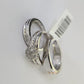 REAL 14k White Gold Diamond Ring Ladies Men Trio SET Wedding Engagement Genuine