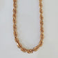 10k Solid Rose Gold Rope Chain Necklace 24" Inches 7mm Diamond Cut