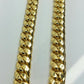 Real 14K Yellow Gold Chain Necklace 24 inch Miami Cuban Link 8mm Mens 14KT SALE