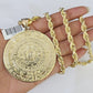 Real 10k Solid Rope Chain Mayan Calendar Charm Set 6mm 20"-30" Inch Necklace