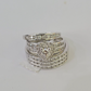 REAL 14k Diamond Ring White Gold Ladies Men Trio SET Wedding Engagement Genuine