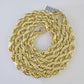 10k Gold Rope Chain Necklace 26 Inch 8mm Diamond Cut REAL 10kt Yellow Gold