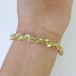 10K Yellow Gold 7.5" 8" 8.5" 9" Rope Bracelet Solid 7mm Men Women Diamond Cut