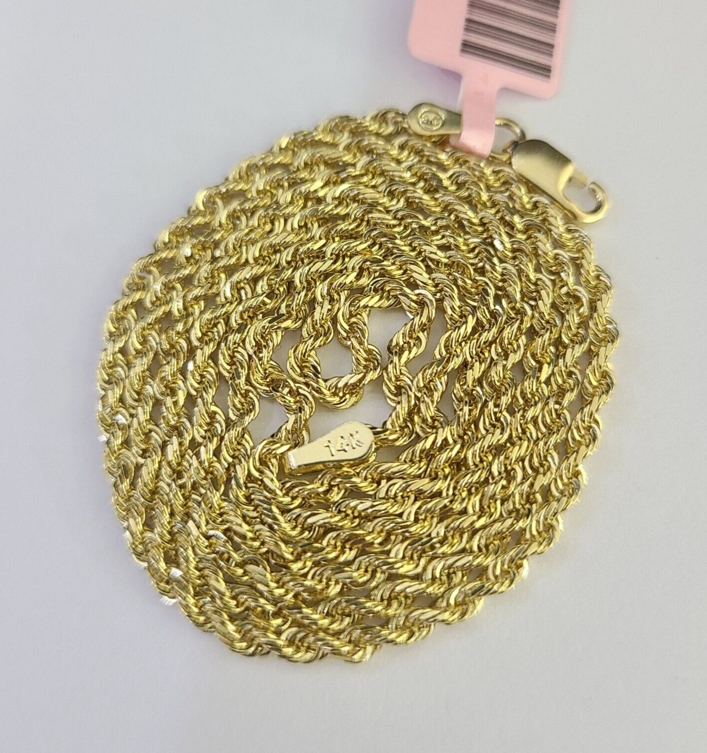 14k Solid Rope Chain Necklace 2.5mm 16"-24" Inch Yellow Gold Men Women 14Kt