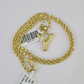 10k Gold Initial Y Charm Rope Chain 16"-26" 2.5mm SET Necklace Alphabet Pendant