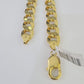 Real 10k Cuban Curb Link chain SET Yellow Gold 11mm 20-30Inch Necklace Men Women