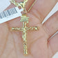 Real 10k Gold Rope Chain Cross Charm Pendent SET 4mm 26 Inch 4mm Necklace Men's