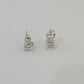 14k White gold Square Earrings Diamond screw-back Lab Created Women Men Studs