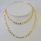 Solid 10k Yellow Gold Figaro Link Chain 5mm 24"  Men Women REAL Genuine