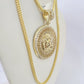 10K Franco Chain Medusa Head Pendant Charm Necklace 20"-26" 2.5mm Yellow Gold