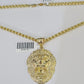 10k Gold Byzantine Necklace Lion Charm 18-26 inches 3mm REAL Yellow SET Chain