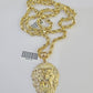 Real 10k Rope Chain Lion Charm Set 5mm 20"-30" Inch Necklace Yellow Gold