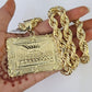 Real 10k Rope Chain Last Supper Charm Set 10mm 20"-30" Inch Necklace Yellow Gold