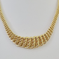 10K Gold Flat Byzantine Link Princesa Necklace 7mm 18" inch Real Yellow Chain