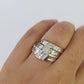 REAL 10k White Gold Diamond Ring Ladies Men Trio SET Wedding Engagement Genuine