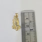 14k Figaro Chain Praying Hands Charm Pendant Gold 1.5mm 18"-24inch SET Necklace