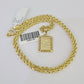 10k Gold Initial O Charm Rope Chain 16"-26" 2.5mm SET Necklace Alphabet Pendant