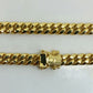 Real 14K Yellow Gold Chain Necklace 24 inch Miami Cuban Link 8mm Mens 14KT SALE