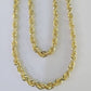 10K Real Solid Rope Chain Yellow Gold Necklace 6mm Length 18" 20" 22" 24" 26"