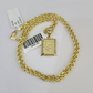 10k Gold Initial G Charm Rope Chain 16"-26" 2.5mm SET Necklace Alphabet Pendant