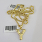 10k Gold Initial Y Charm Rope Chain 16"-26" 2.5mm SET Necklace Alphabet Pendant