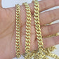 10k Miami Cuban Chain Yellow Gold Necklace 6mm-8mm 20-30 Inches Real Men Women