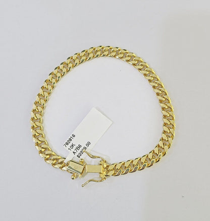 Real 10k Gold Miami Cuban link Bracelet 6mm 7" 7.5" 8" 8.5" 9" 10kt Yellow Gold